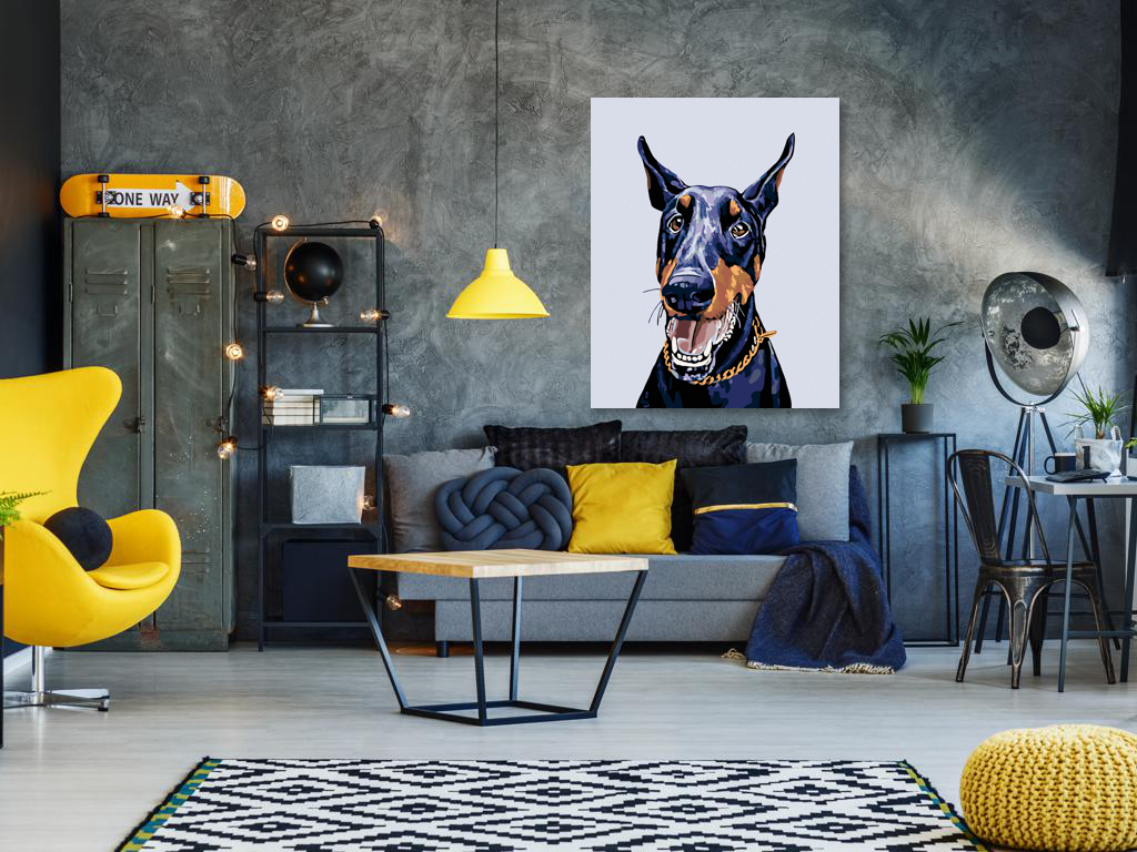 Doberman Paint by Numbers Kit | Premium DIY Canvas Art for Relaxation
