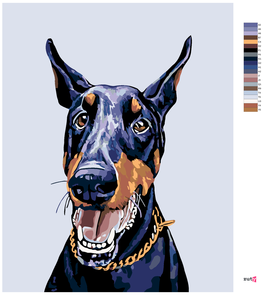 Doberman Paint by Numbers Kit | Premium DIY Canvas Art for Relaxation